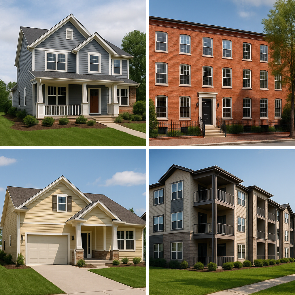 An image of a diversified property grid of rental properties for passive income in real estate investing.